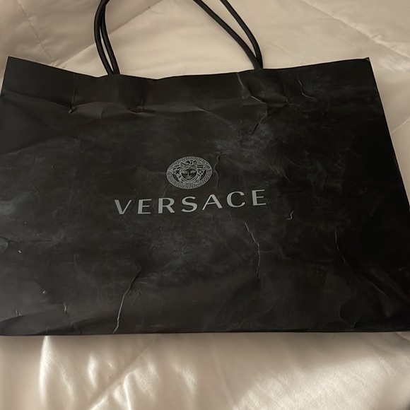 VERSACE SANDALS WITH GOLD MEDUSA AND BLACK WITH BOX, ID, TAGS, AND BAG - Picture 9 of 14